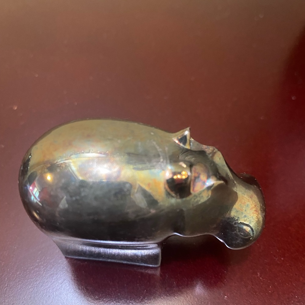 Vintage Sliver Hippo Paperweight - Picture 4 of 6